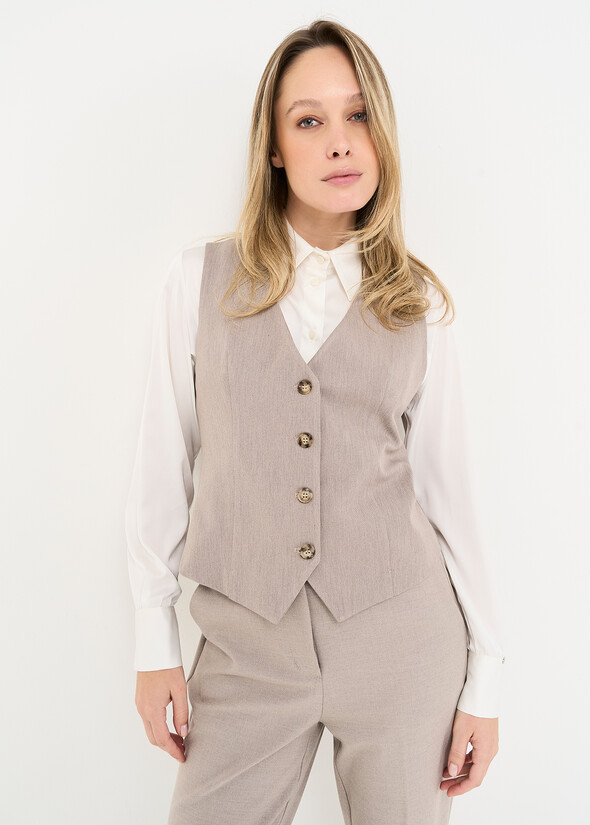 Gilet Gilles in poliviscisa GRIGIO TORTORA Donna null