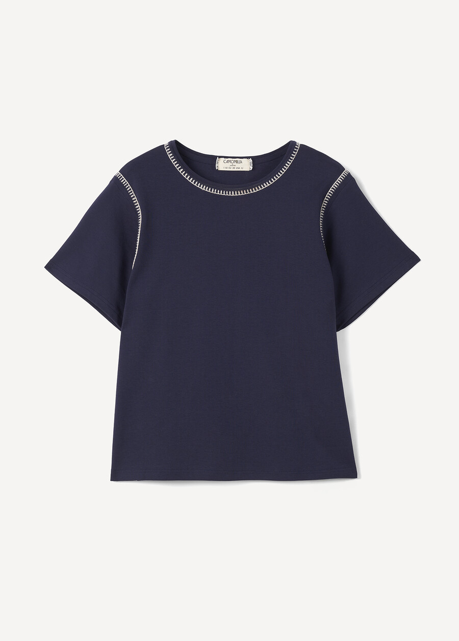 T-shirt Stuzy Ricamo a Mano BLUBIANCO WHITE Donna , immagine n. 4