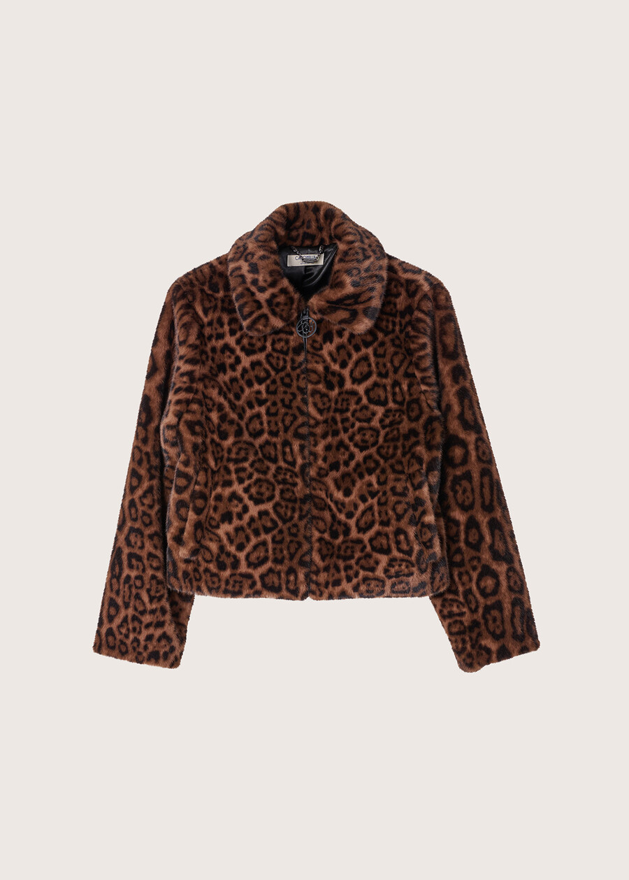 Giubbino Ganda in ecopelo animalier MARRONE TABACCO Donna , immagine n. 6