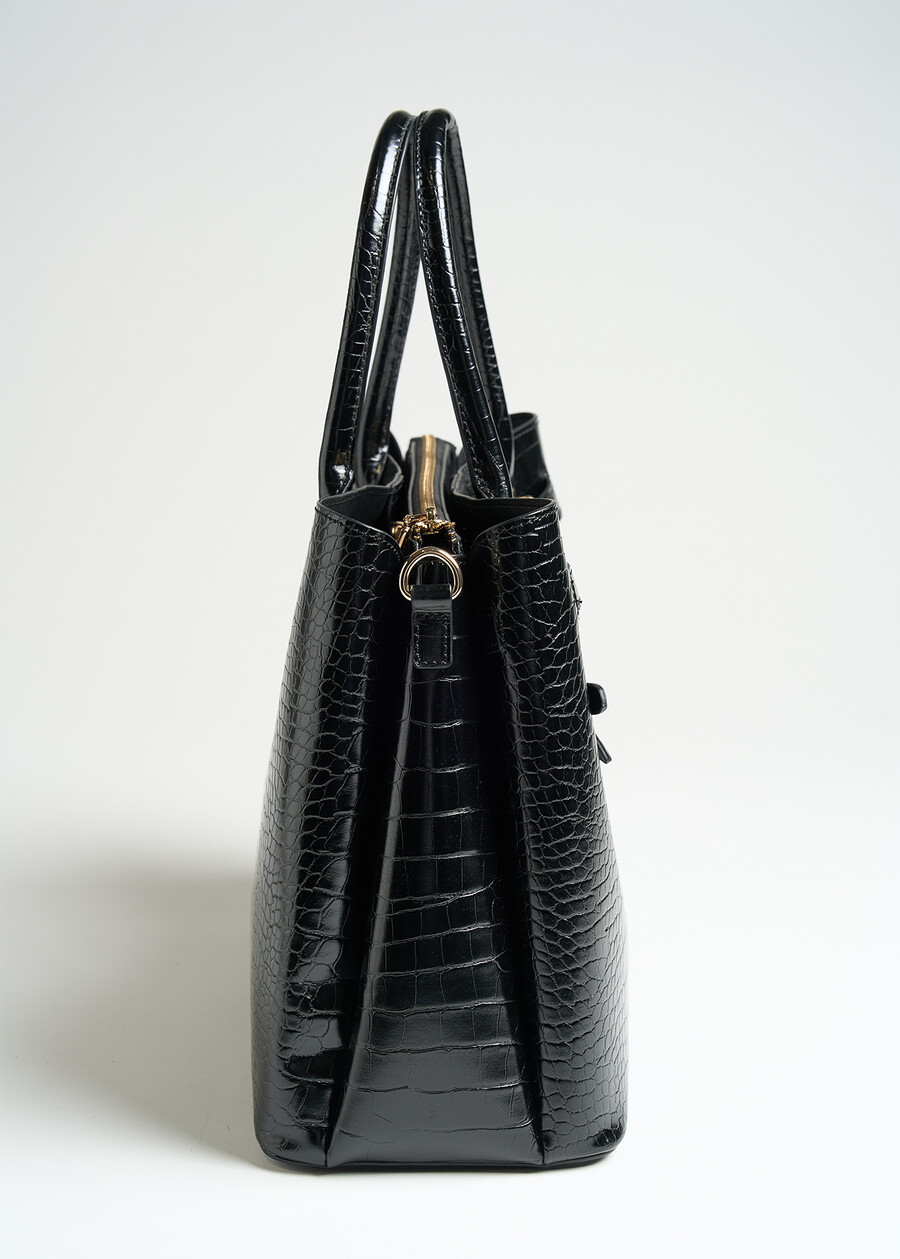 Brest croc-effect shopper bag MARRONENERO Woman , image number 4