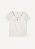 Sybil T-shirt With Rhinestones BLUBIANCO WHITE Woman image number 4