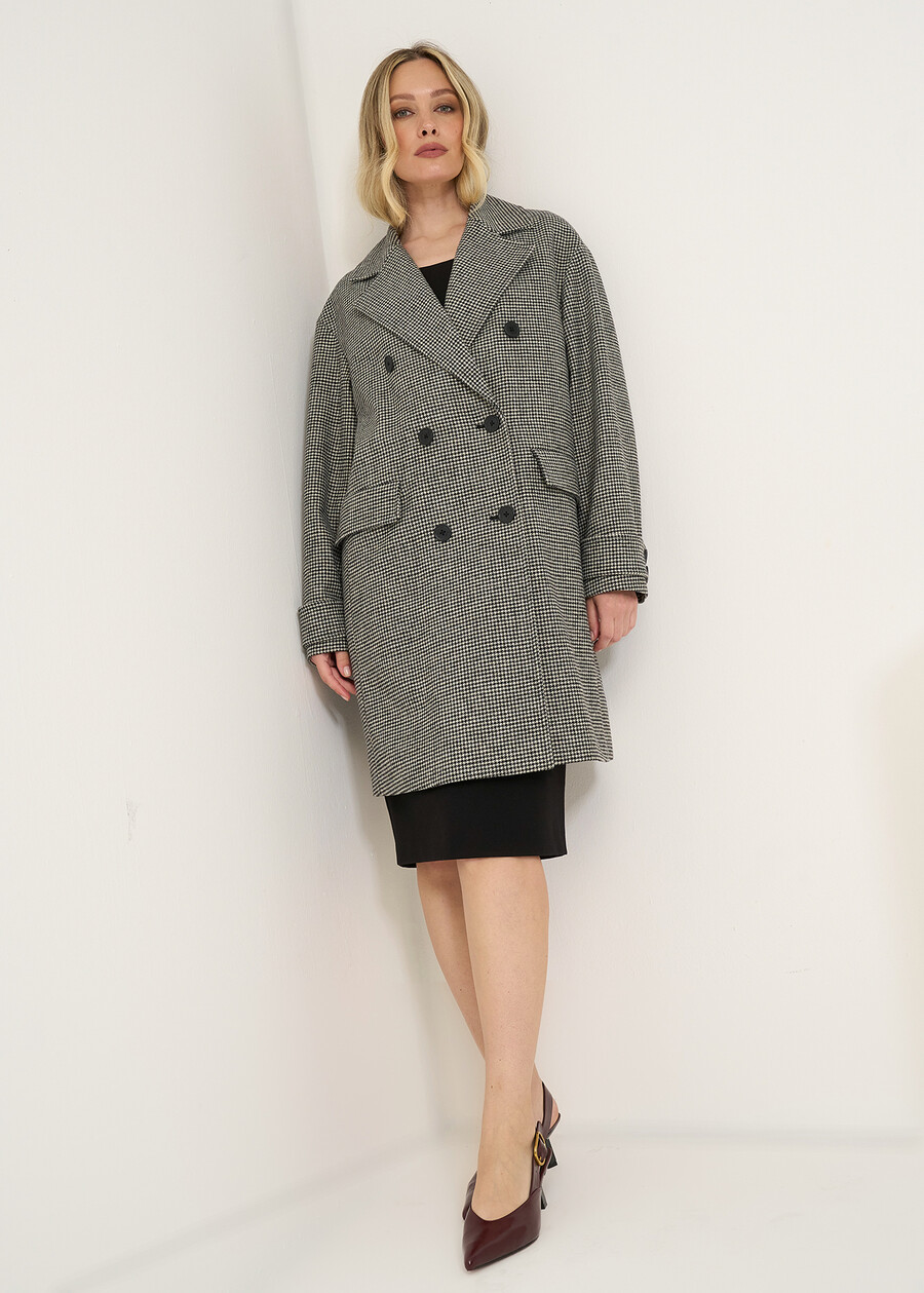 Cleo houndstooth coat NERO BLACK Woman , image number 1
