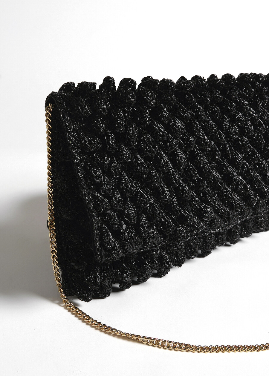 Basha crochet-look clutch bag NERO BLACKGOLD Woman , image number 3