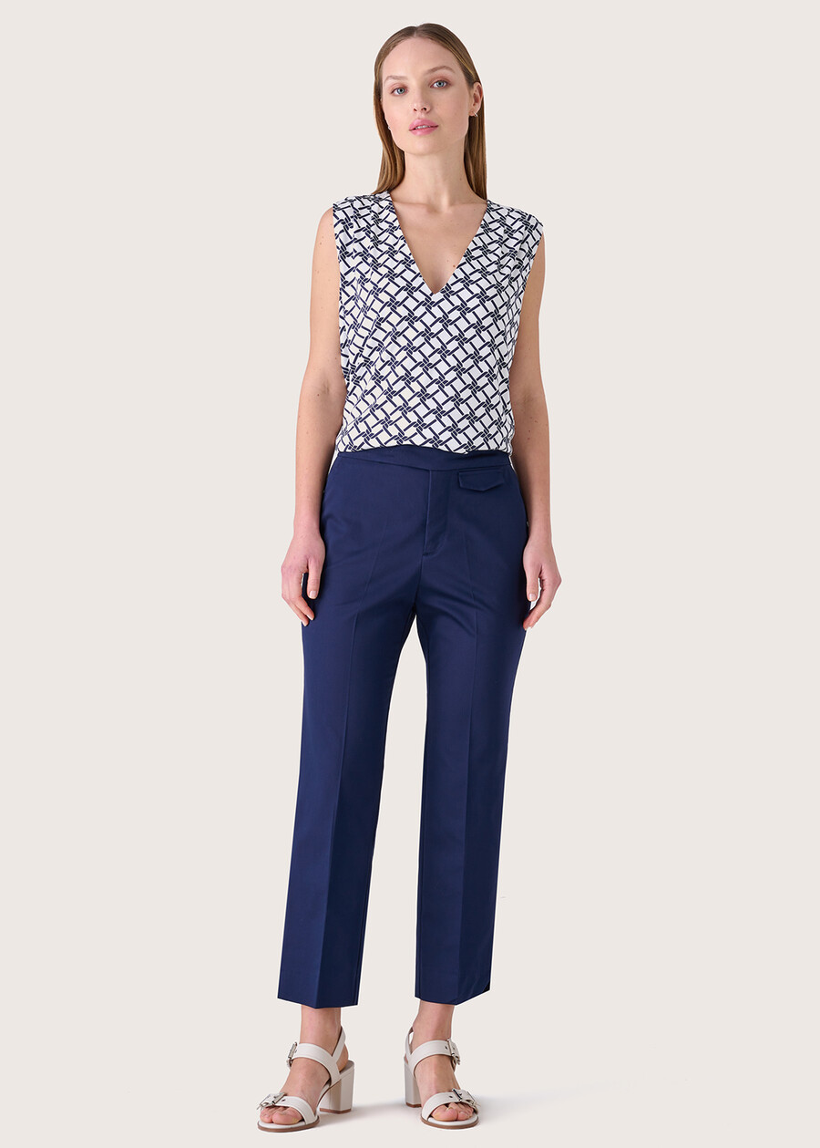 Alice cotton trousers BLUE OLTREMARE  Woman , image number 1