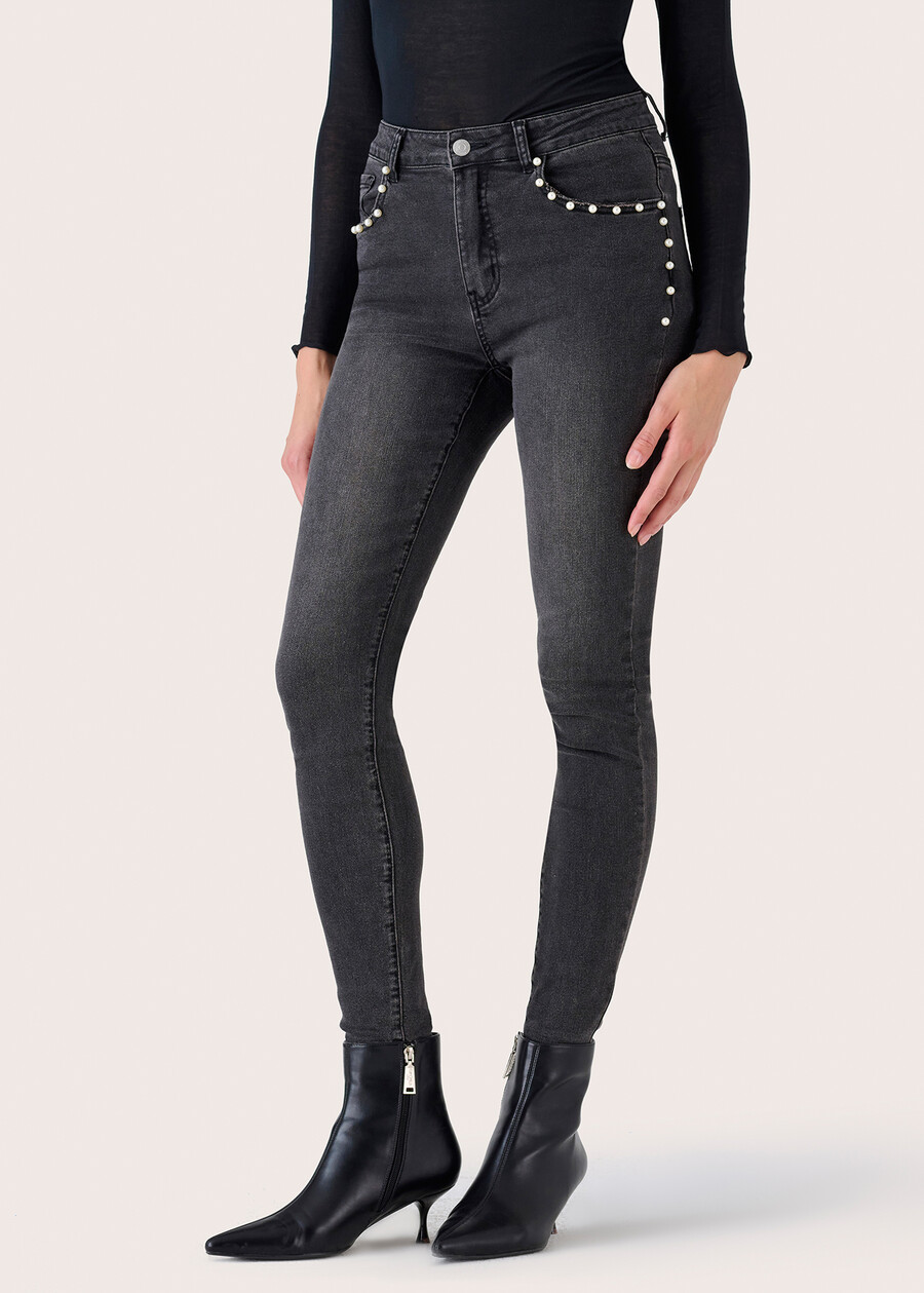 Pantalone Kate in denim di cotone GRIGIO DARK GREY Donna , immagine n. 2