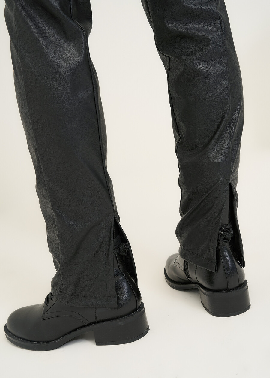 Pantalone Paki effetto ecopelle NERO Donna , immagine n. 5