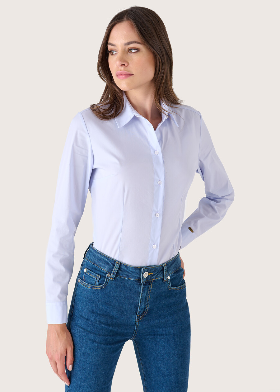 Alessia cotton poplin shirt BLUE CIELO Woman , image number 1