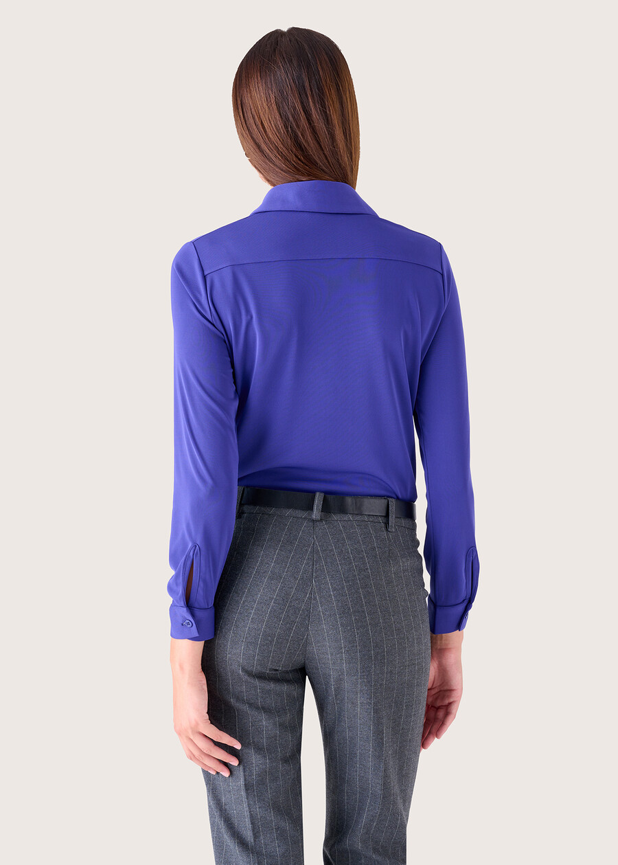 Camicia Alessia in jersey NERO BLACKVIOLA UVABIANCO WHITEMARRONE BRUCIATO Donna , immagine n. 3