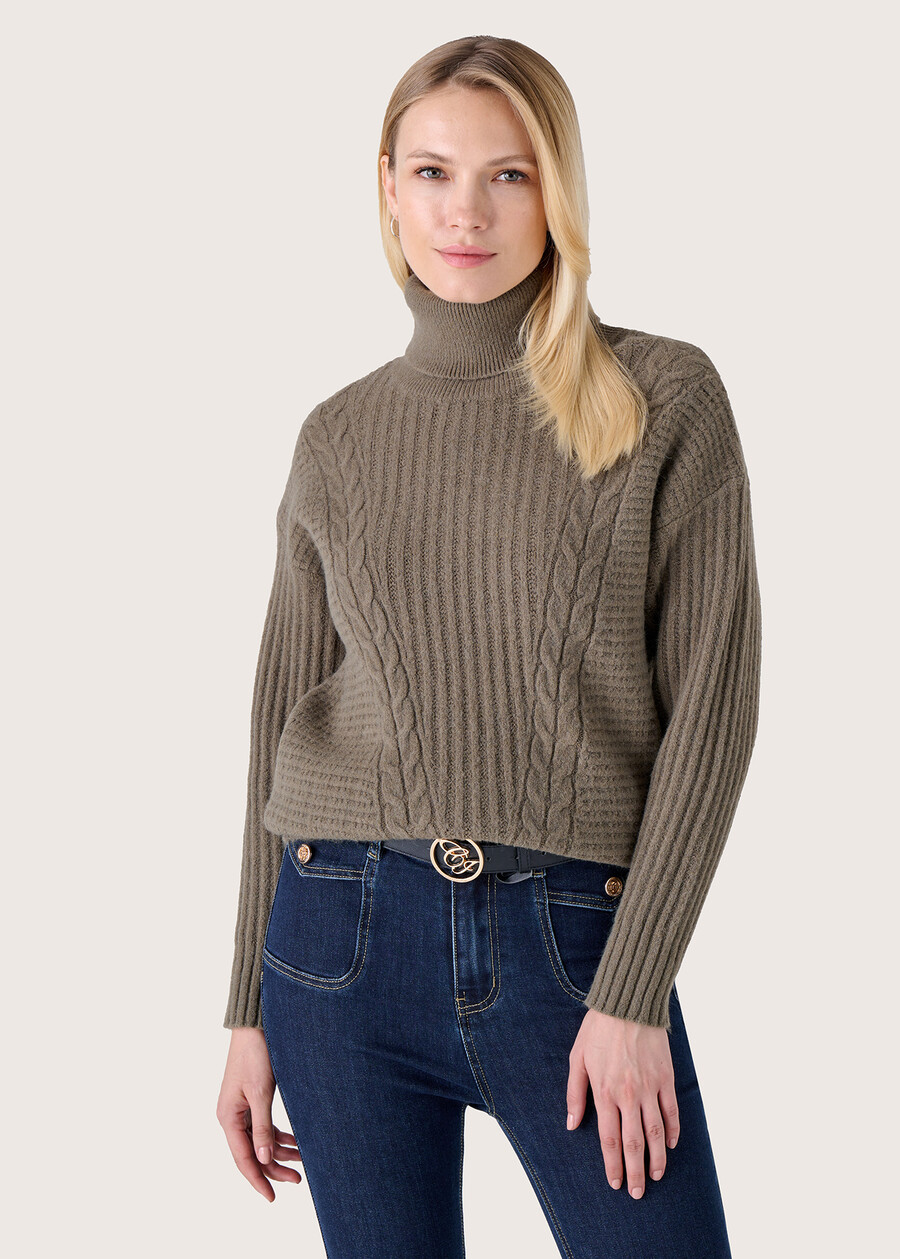 Margarita turtleneck jumper VERDE CAPPERBEIGE GREIGE Woman , image number 2