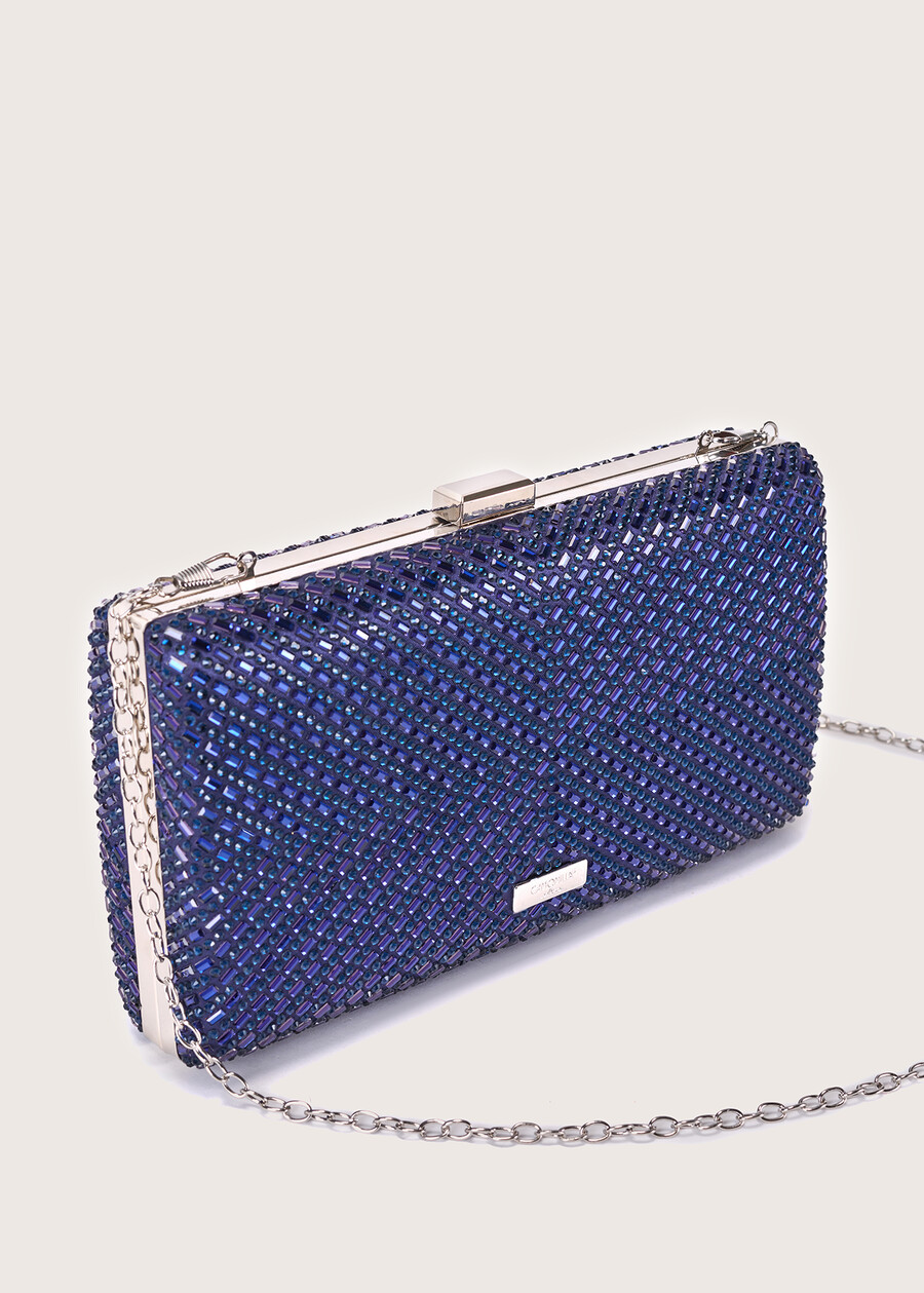 Bell fabric clutch bag with crystals  Woman , image number 4