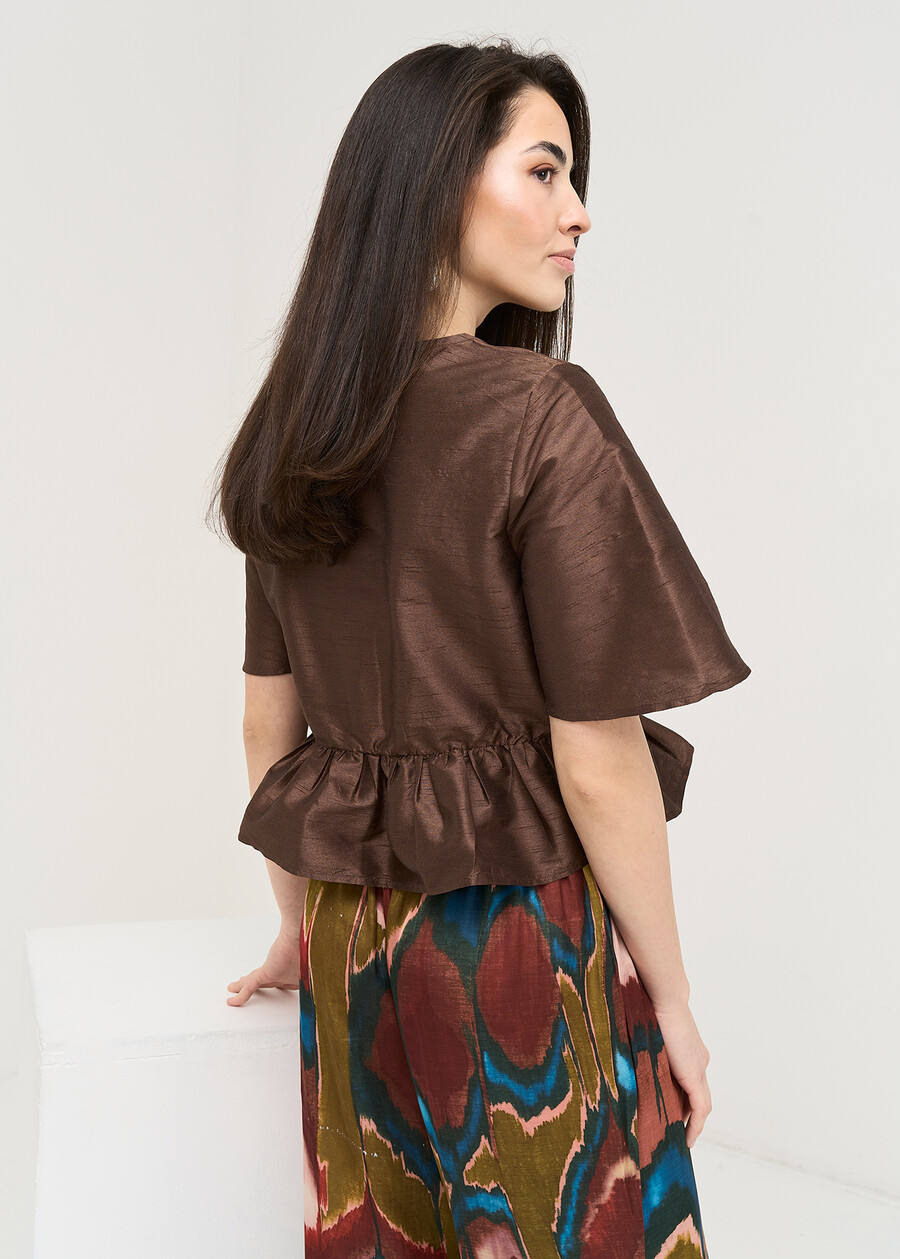 Camicia Calys bottone gioiello MARRONE Donna , immagine n. 3