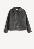 Gaya faux leather shirt jacket GRIGIO GREY Woman image number 5