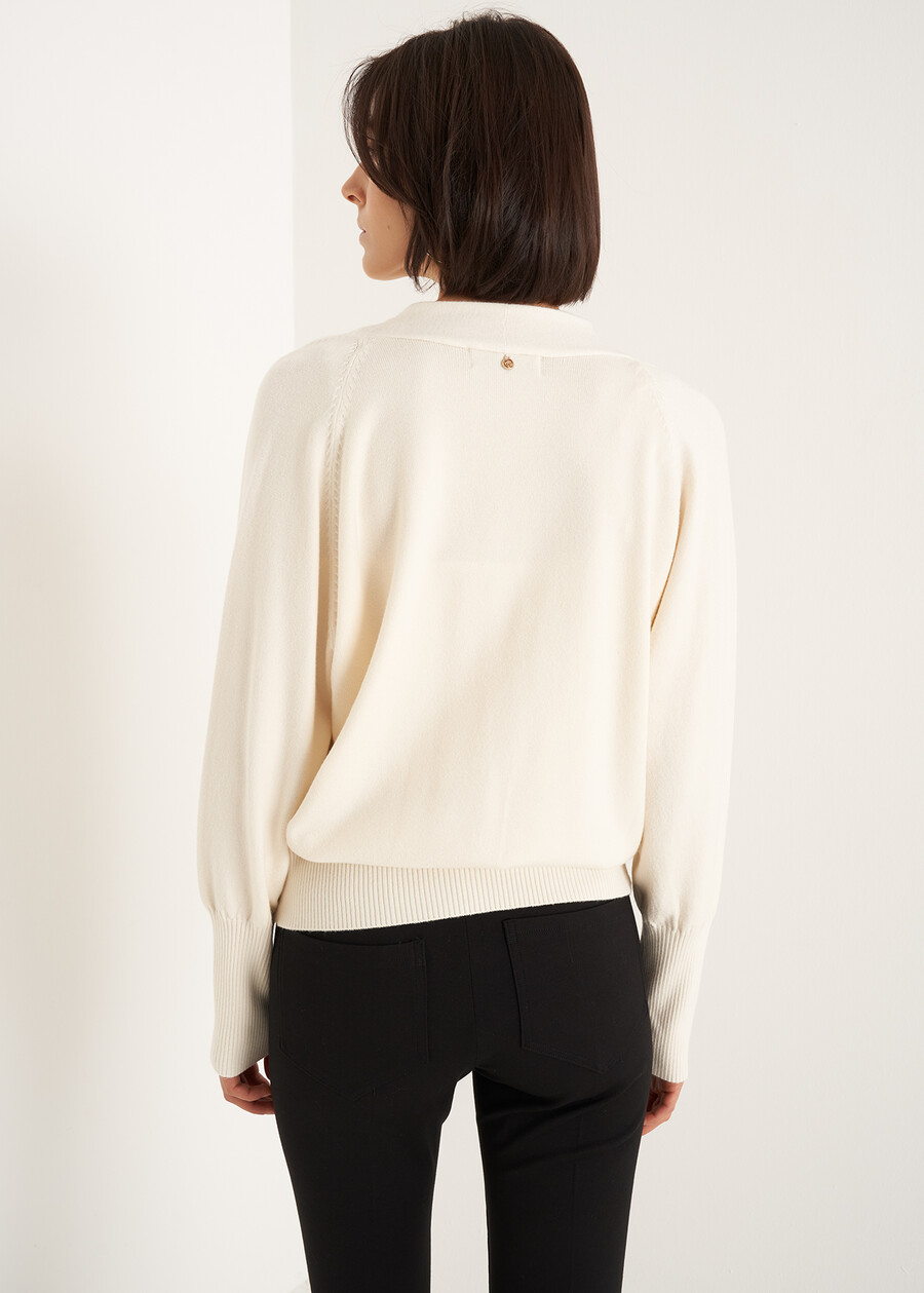 Clarence V-neck cardigan ROSSOBEIGE LATTE Woman , image number 3