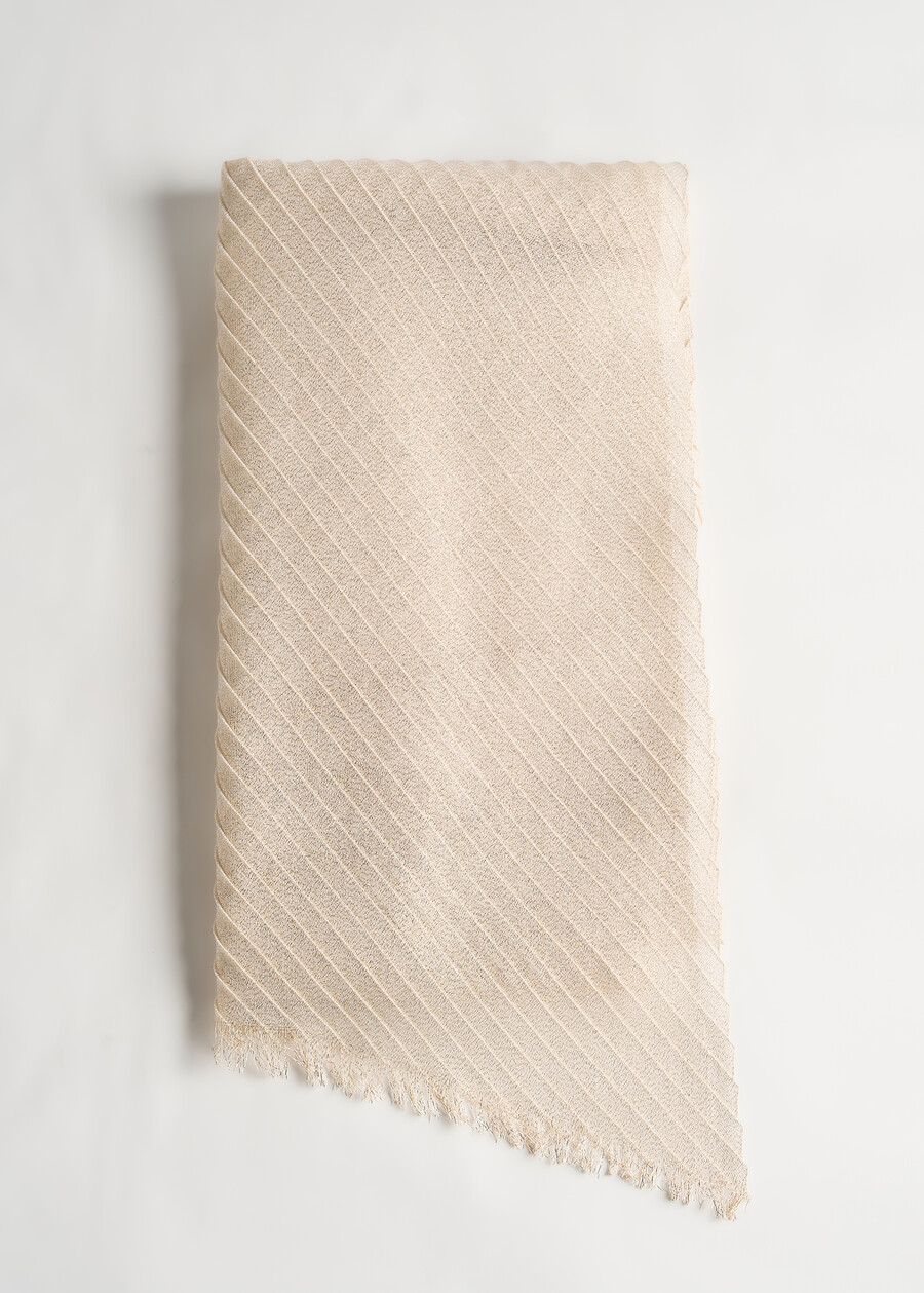 Sciarpa Suellen pliss&eacute; in lurex BEIGE LATTEGOLD Donna , immagine n. 2