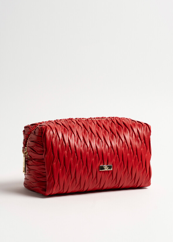 Bunny quilted eco-leather beauty case ROSSO Woman null