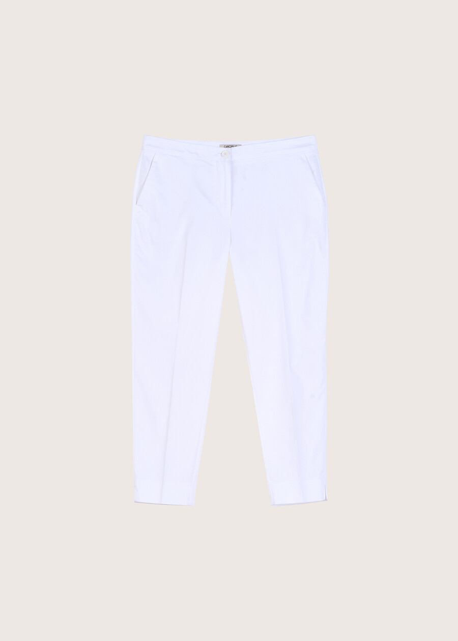 Alice cotton blend trousers BIANCO WHITEBLUE OLTREMARE NERO BLACK Woman , image number 5