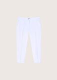 Alice cotton blend trousers BIANCO WHITEBLUE OLTREMARE NERO BLACK Woman image number 5