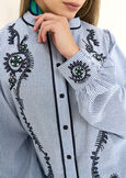 Camicia Caleia a righe con ricami BIANCO WHITE Donna immagine n. 3