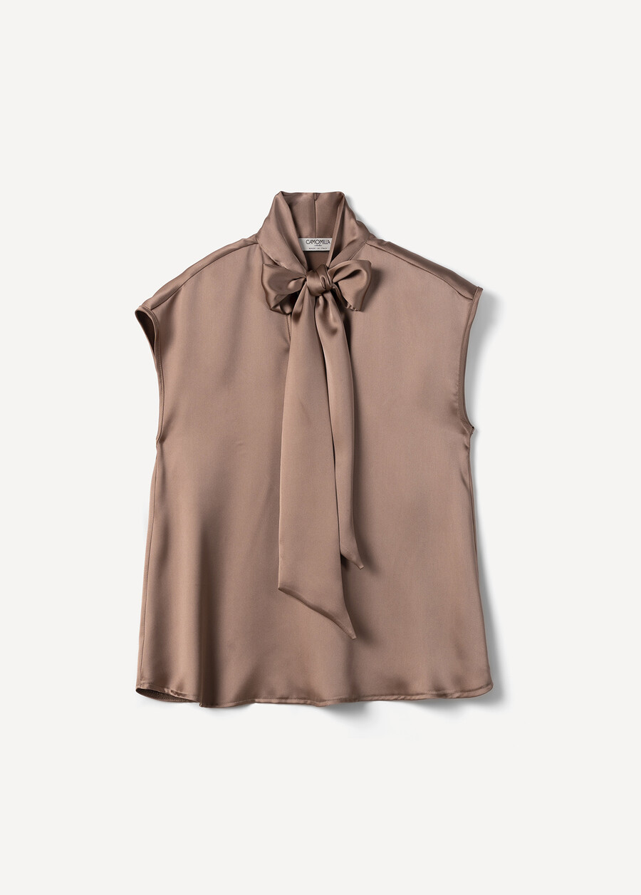 Blusa Cablo In Satin GRIGIO TORTORANERO BLACK Donna , immagine n. 5