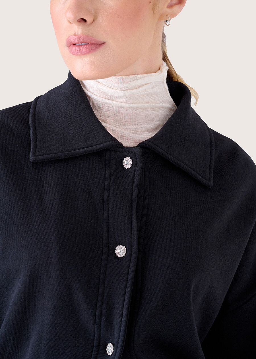 Funky 100% cotton jacket NERO BLACK Woman , image number 2
