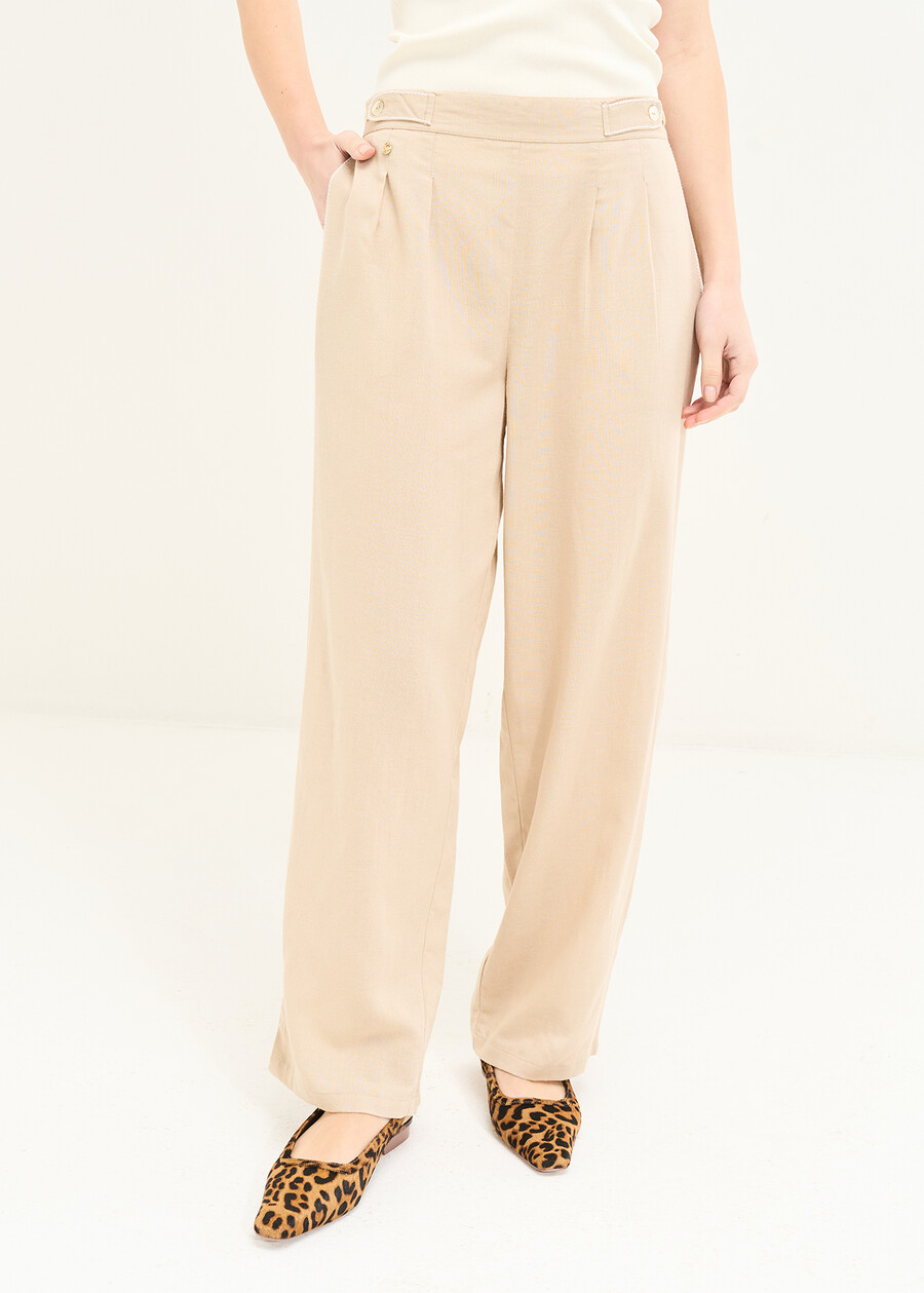 Patrics wide-leg trousers BEIGE Woman , image number 2