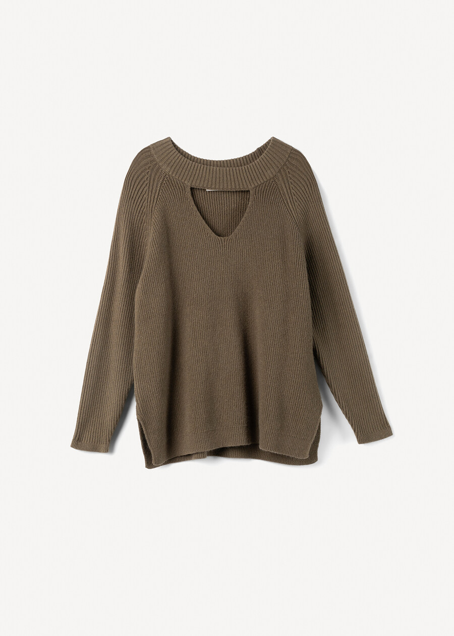 Marcella round-neck sweater VERDE ALGAMARRONE TERRA Woman , image number 6