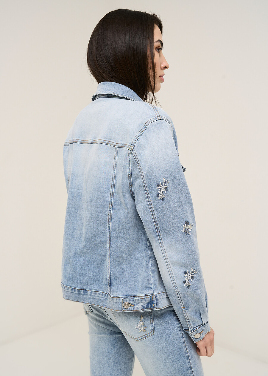 Giubbino Grey applicazioni DENIM MEDIUM DENIM Donna , immagine n. 4