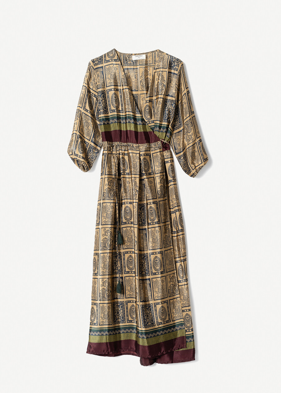 Artur ethnic print wrap dress BLU MIDNIGHTVIOLA VINACCIA Woman , image number 4