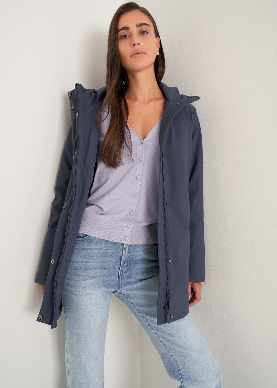 Piotr padded jacket with hood BLU MIDNIGHTVIOLA VINACCIA Woman , image number 2