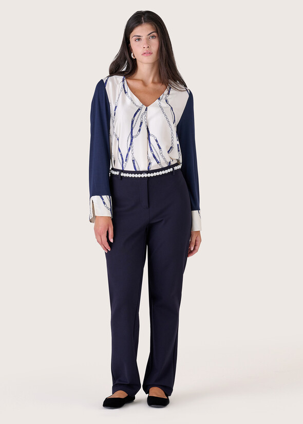 Pantalone Miranda in viscosa BLUE DARK BLUE Donna null