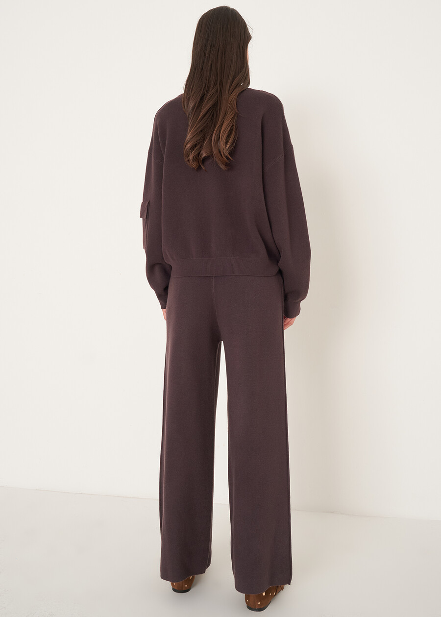 Pantaloni Perry in maglia MARRONE CAFFEGRIGIO PERLA Donna , immagine n. 4