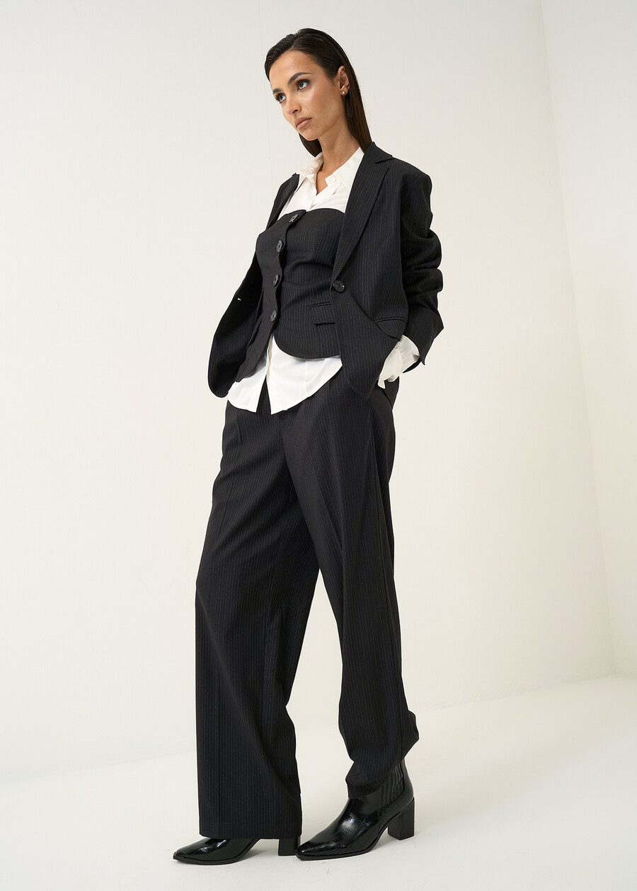 Blazer Gennyfer gessato monopetto NERO BLACK Donna , immagine n. 6