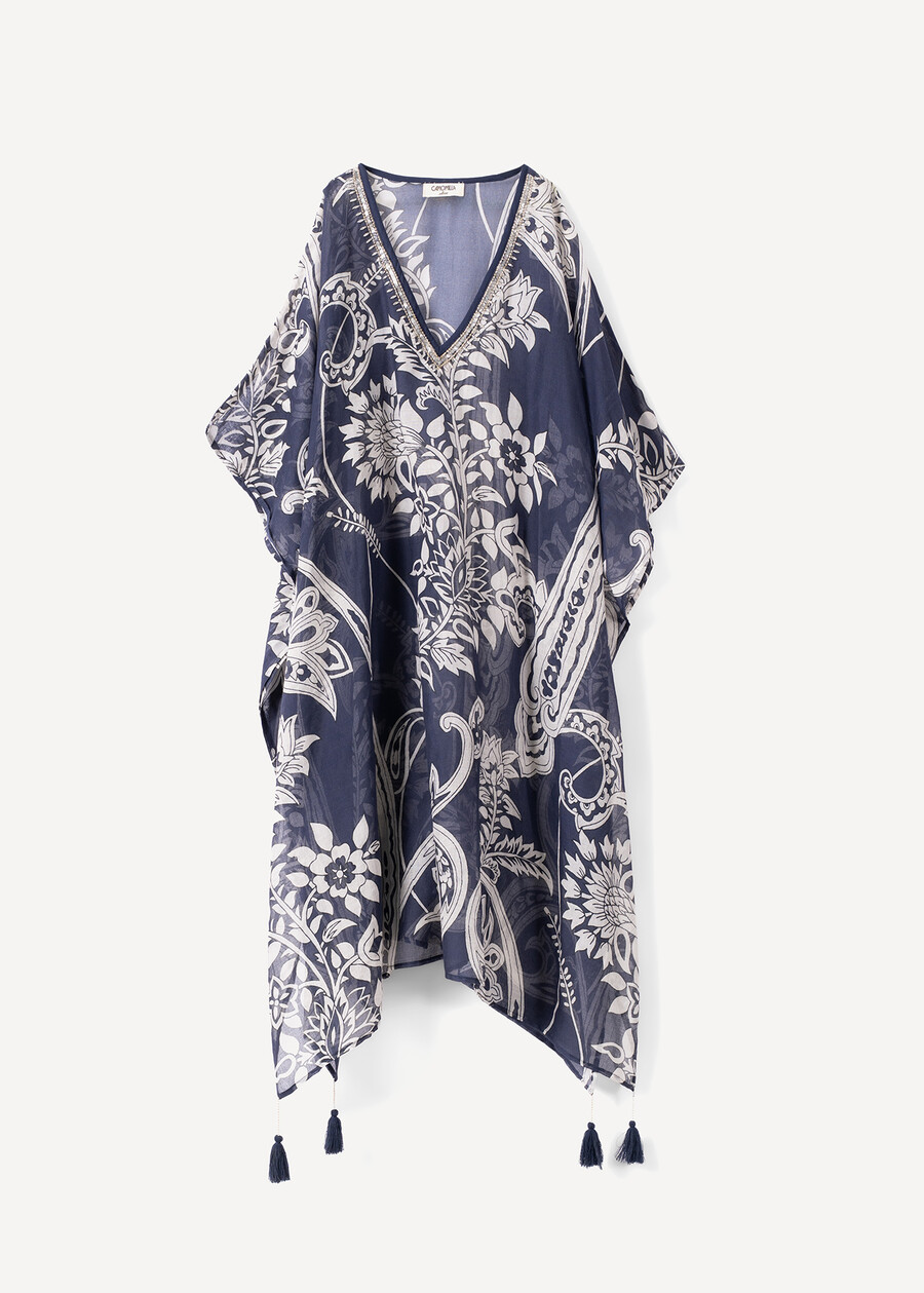 Kaftano Berenice stampa cashmere BLU Donna , immagine n. 4