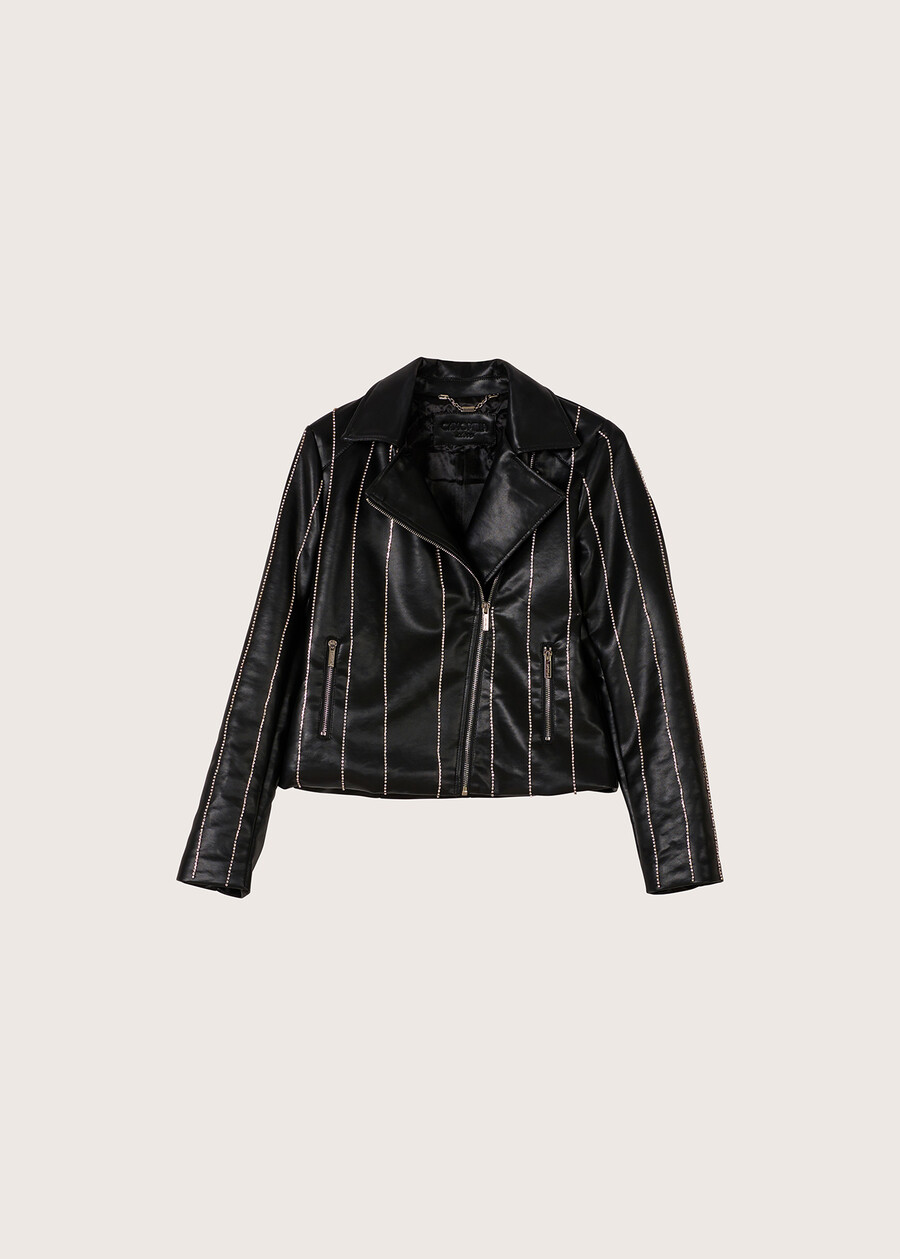 Grant eco-leather jacket NERO BLACK Woman , image number 5