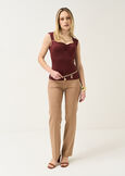 Canotta Trixy con dettaglio arricciato MARRONE Donna immagine n. 4