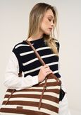 Beagle striped mesh shopping bag MARRONEBLU BLUE Woman image number 1