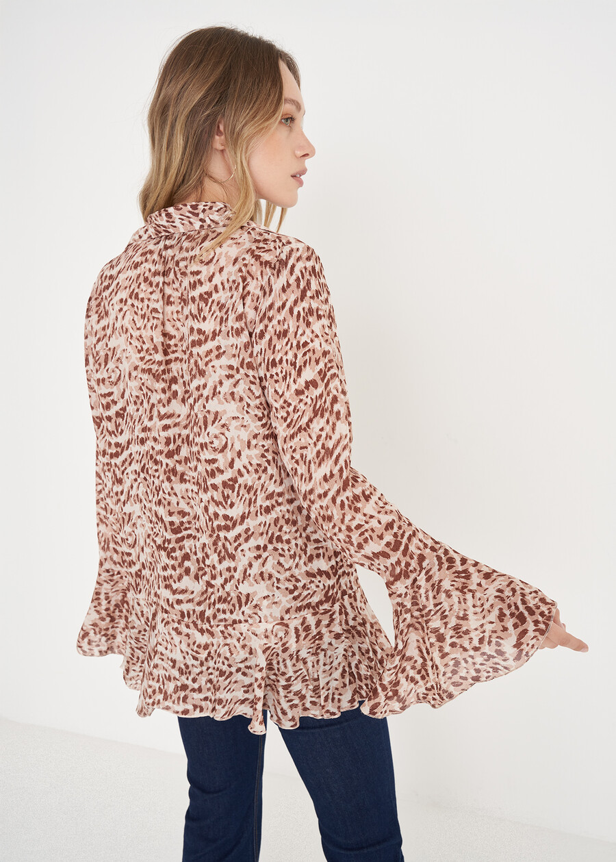 Blusa Cuba 100% viscosa animalier MARRONE Donna , immagine n. 3