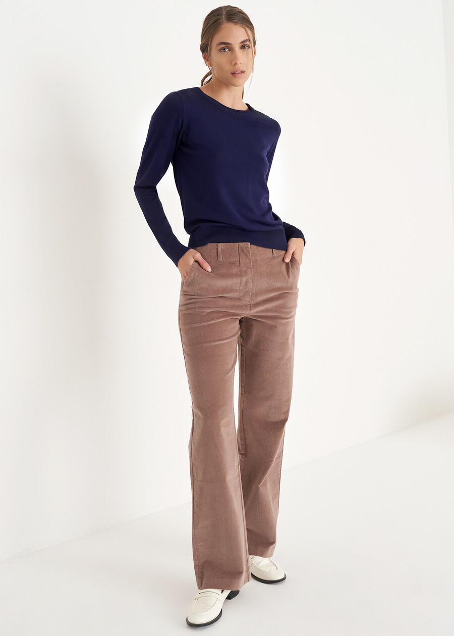 Pantalone Giorgia in velluto di cotone GRIGIO TORTORANERO BLACK Donna , immagine n. 1