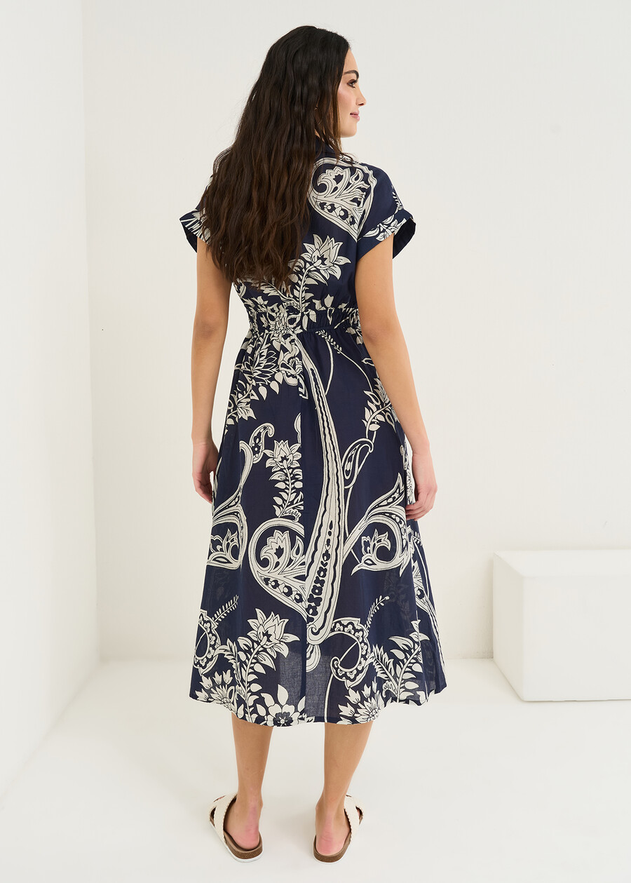 Abito midi Agadir in cotone stampato BLU Donna , immagine n. 3