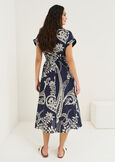 Abito midi Agadir in cotone stampato BLU Donna immagine n. 3