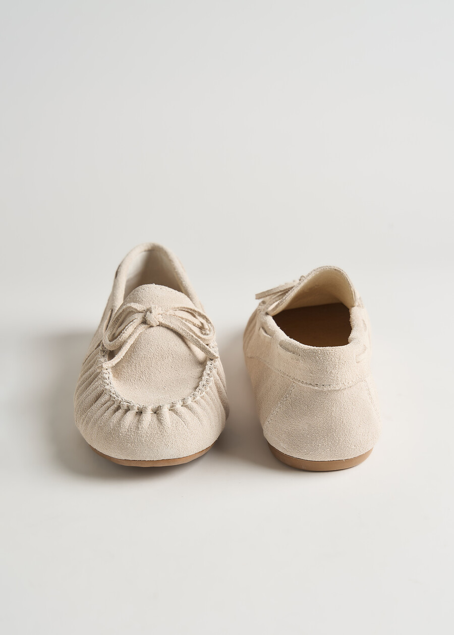 Sofia real suede loafers BEIGE LATTE Woman , image number 4