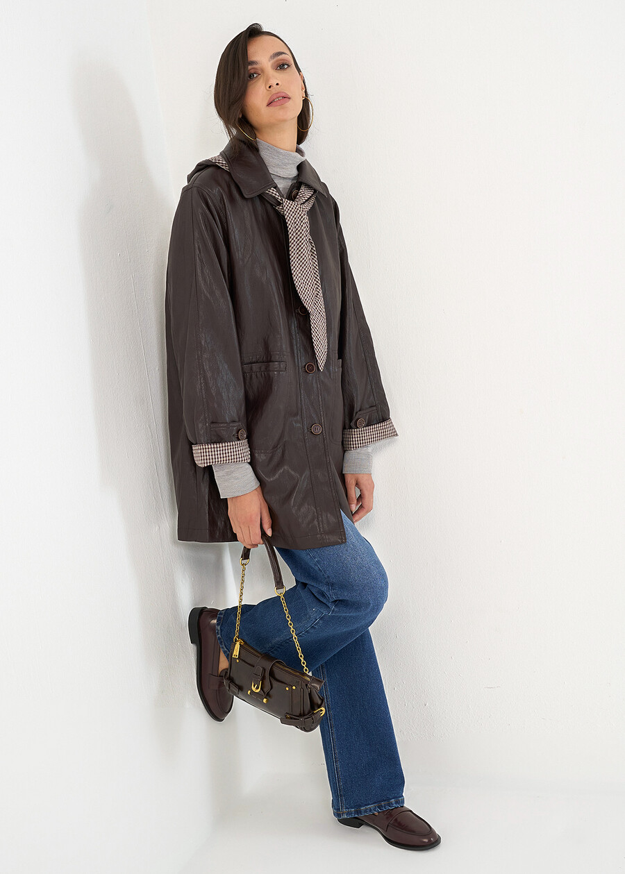 Gabriel faux leather coat MARRONE Woman , image number 6