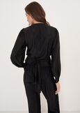 Blusa Baia Wrap Con Ricamo BLU OTTANIONERO BLACK Donna immagine n. 3