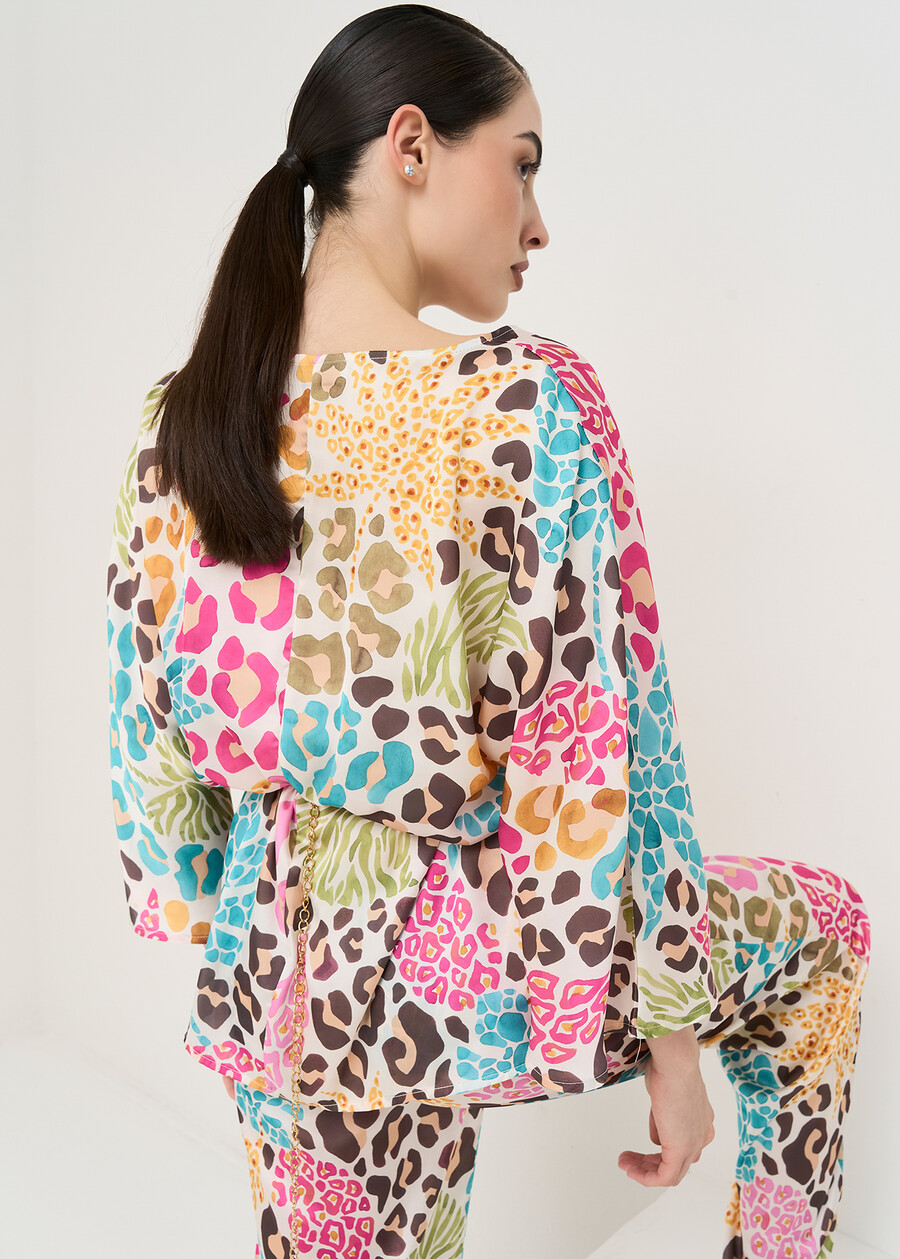 Blusa Cady scollo a goccia BEIGE Donna , immagine n. 3