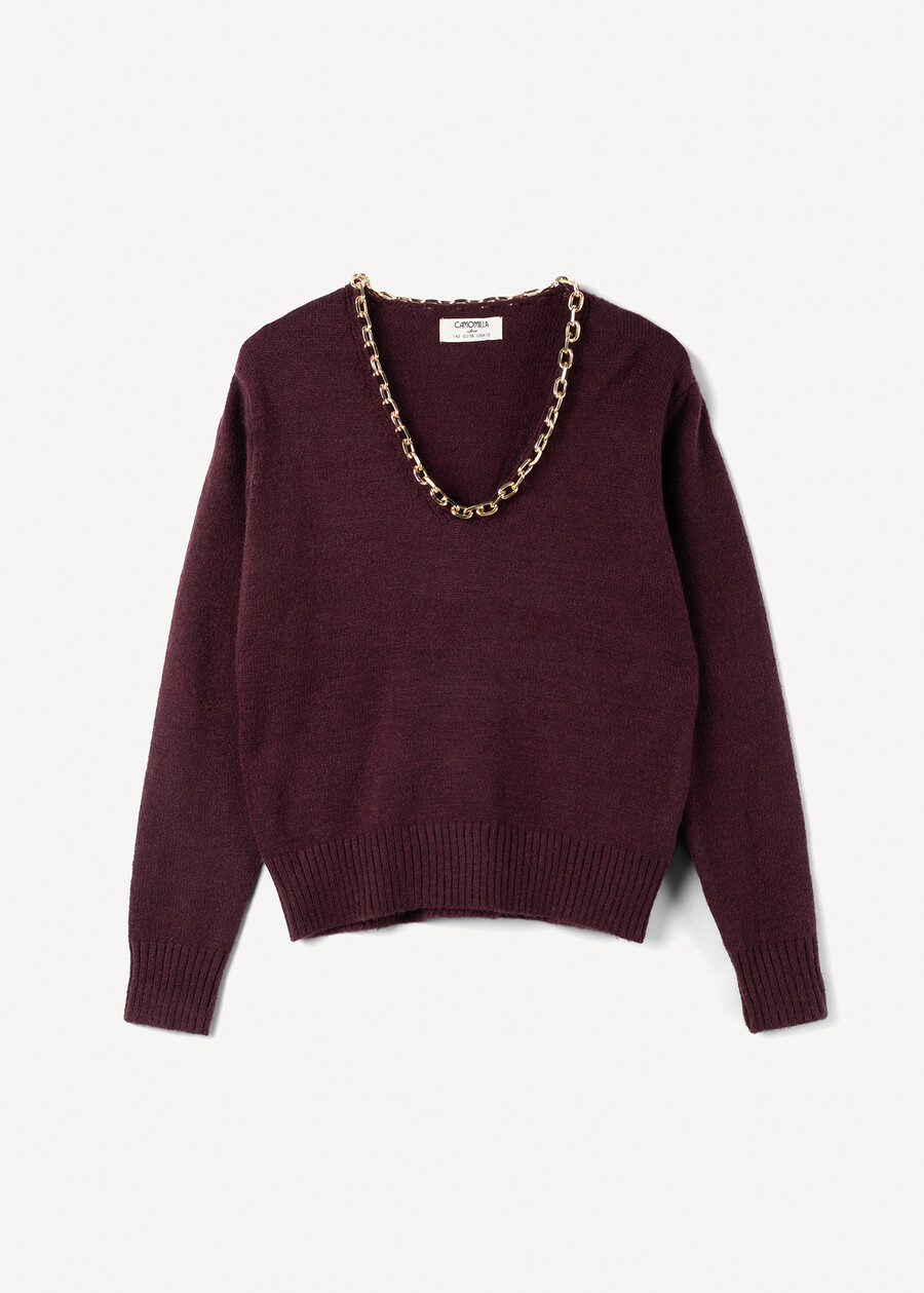 Malawi V-neck sweater BLU MIDNIGHTVIOLA VINACCIA Woman , image number 4