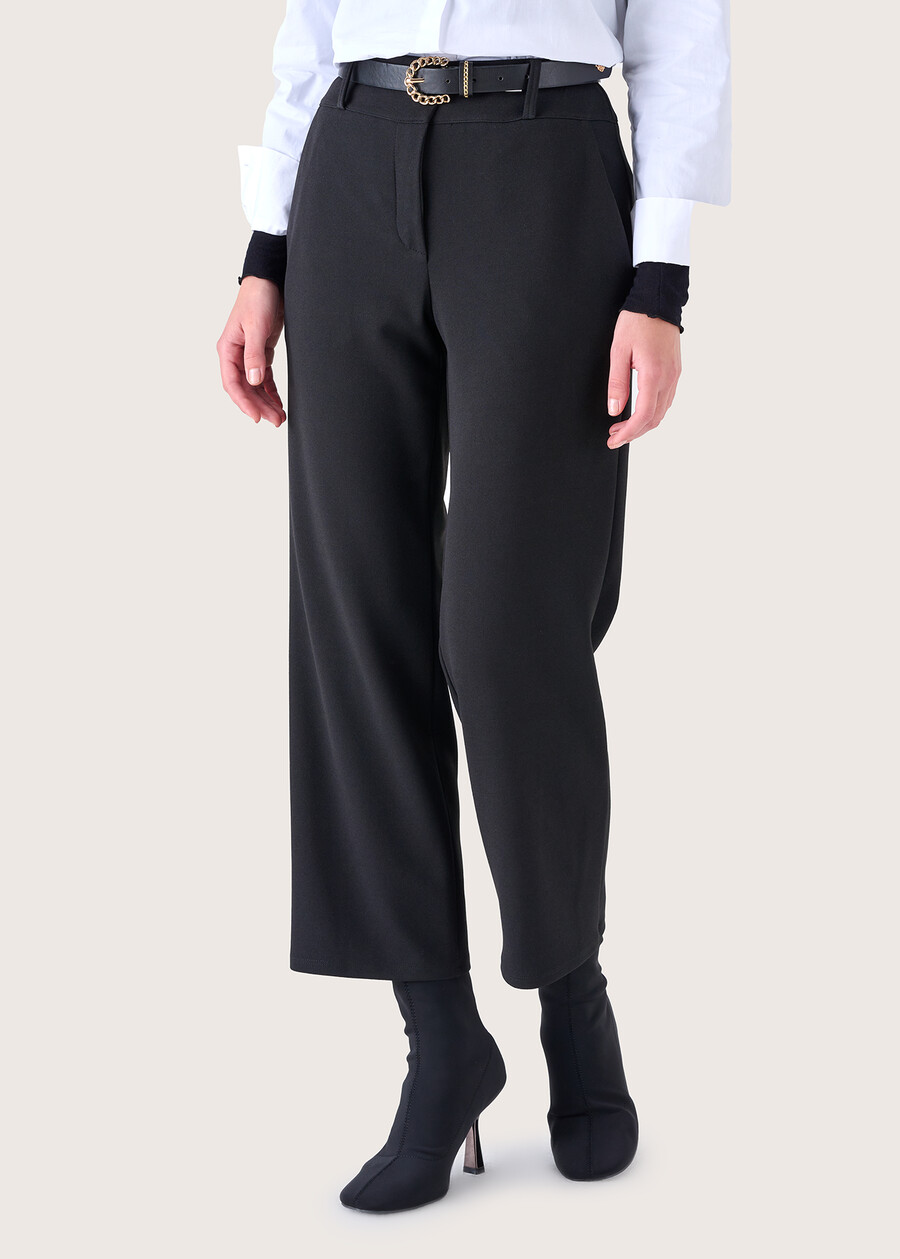 Sarad screp fabric trousers NERO BLACK Woman , image number 3