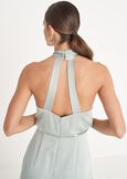 Agnes satin long dress VERDE SALVIA Woman image number 5
