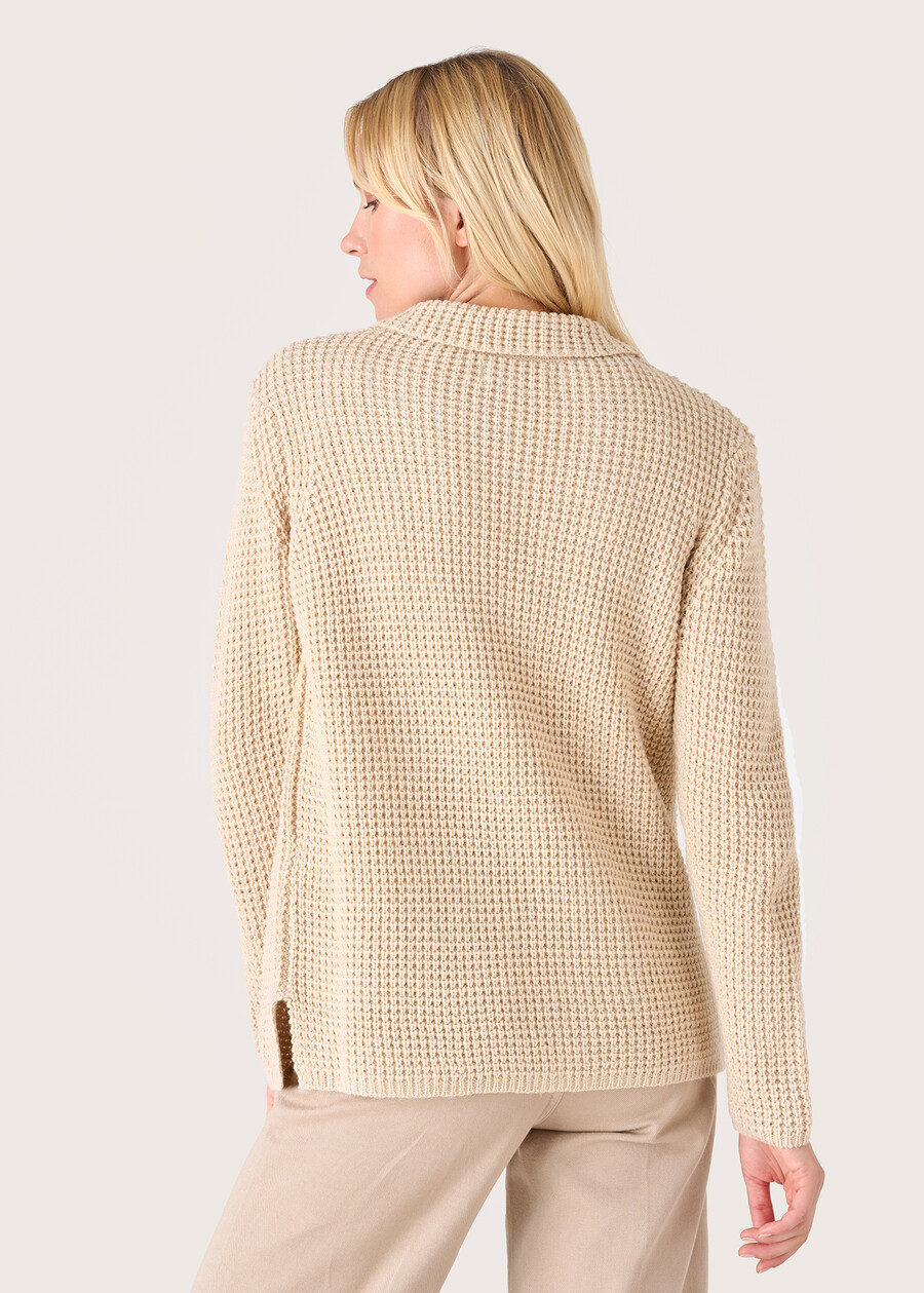 Camil V-neck cardigan BEIGE ECRU Woman , image number 3