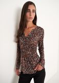 T-shirt Sandra con arricciatura in vita MARRONE CAFFE Donna immagine n. 1