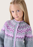 Chica Norwegian patterned girly cardigan GRIGIO LIGHT GREY Woman image number 2